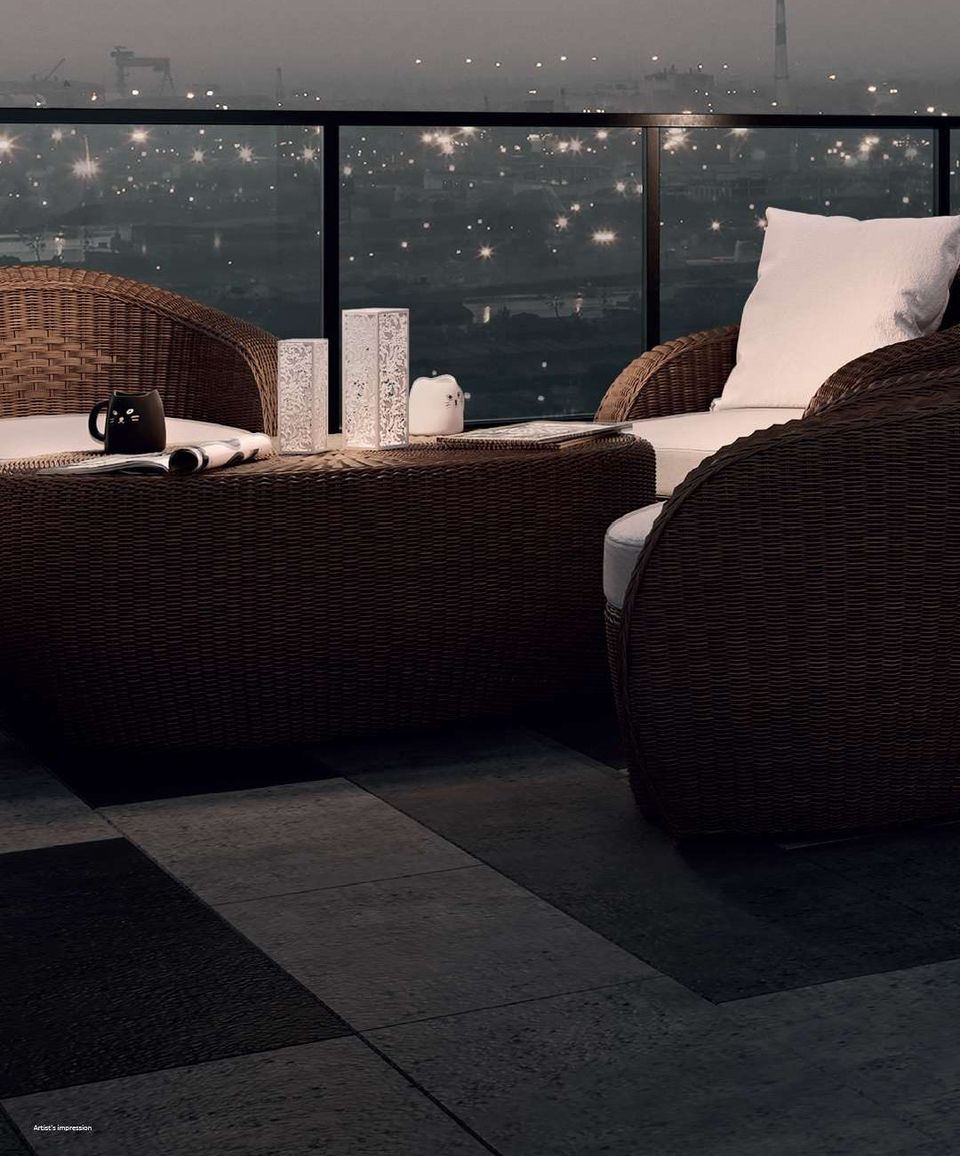 Terrace lounge. Artist's impression. Source: Merlin Azure brochure, Merlin Group (Dec 2023)