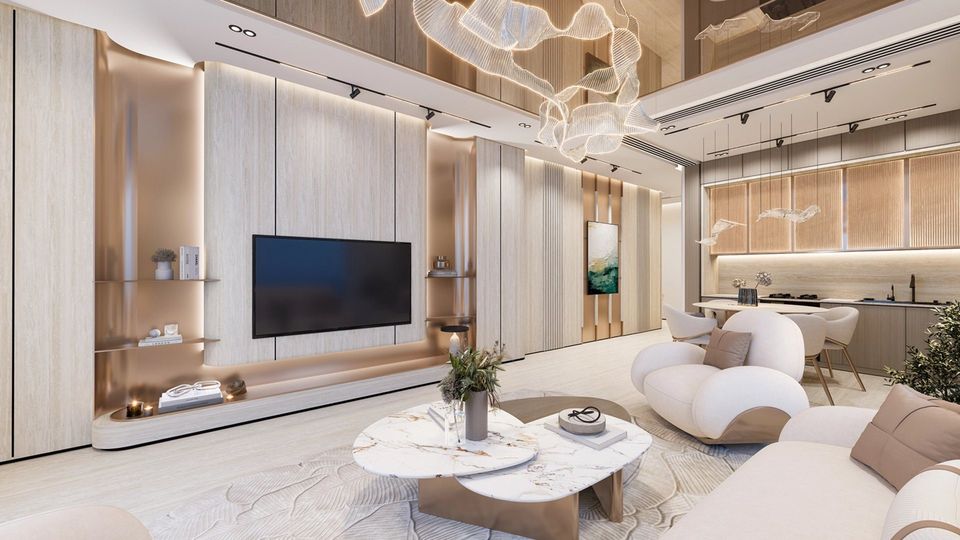 Living room. Artist's impression. Source: Danube Properties website