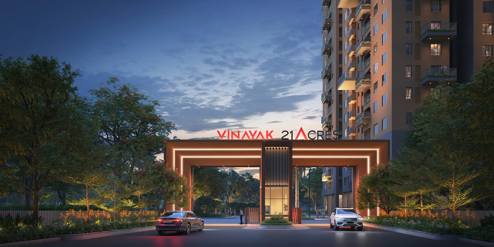 Vinayak 21 Acres: official developer project render. Artist’s impression.