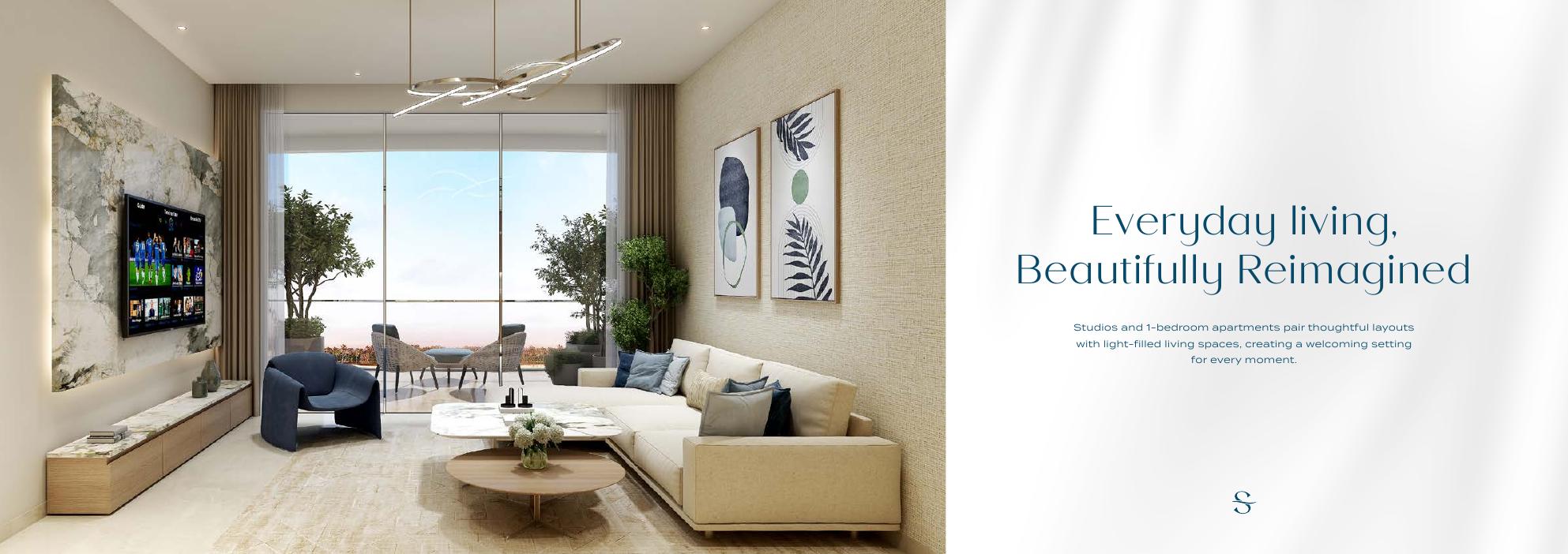 Sorrento apartment living room interior render